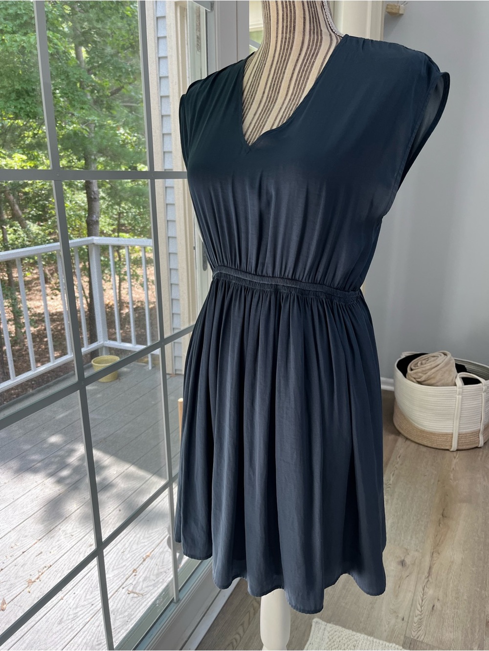 LOFT Silk Dress with Elastic Waistband